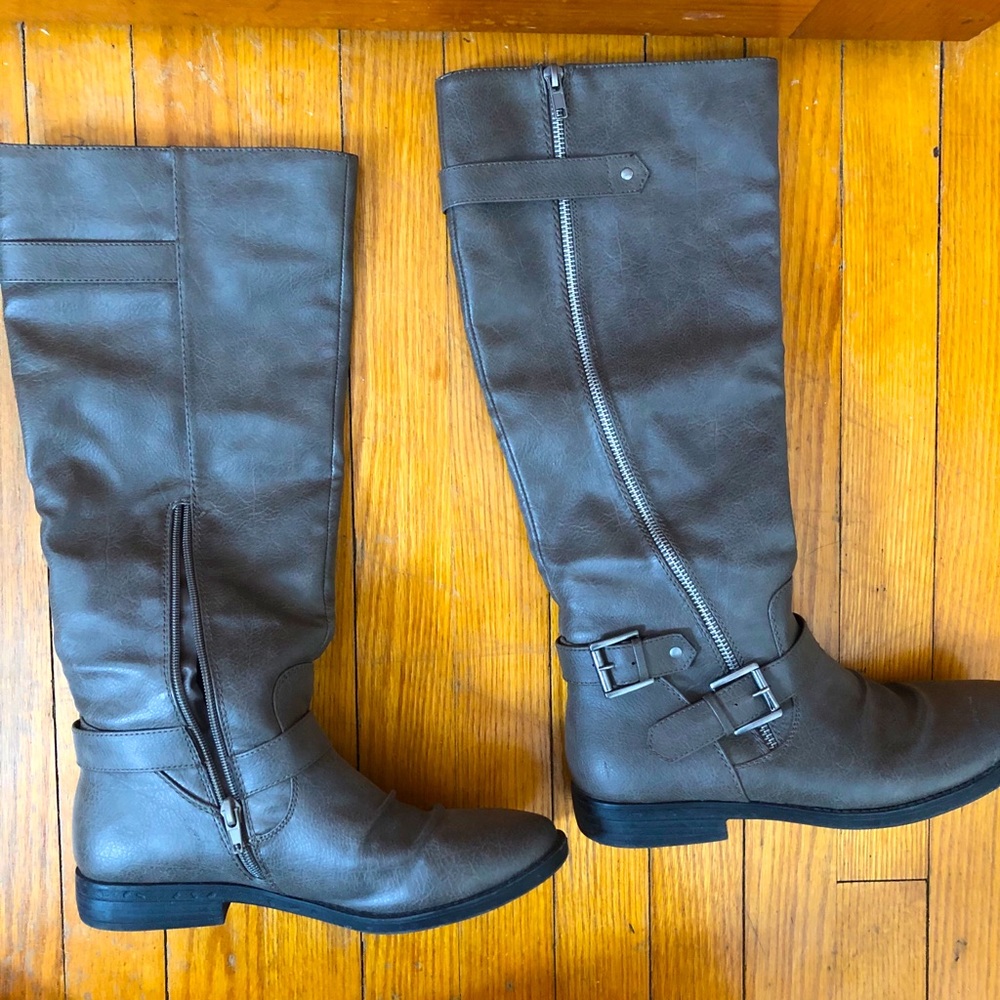 Gray Tall Boots